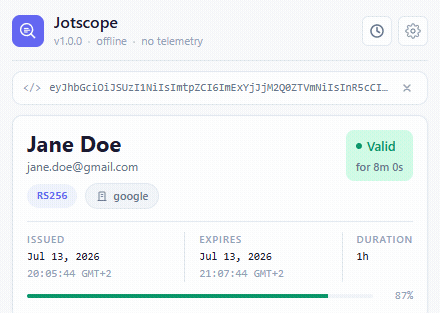 Token lifecycle: Valid to Expiring to Expired